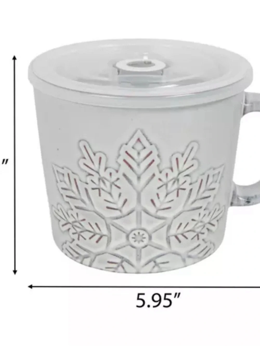 Light Grey Snowflake Soup Mug